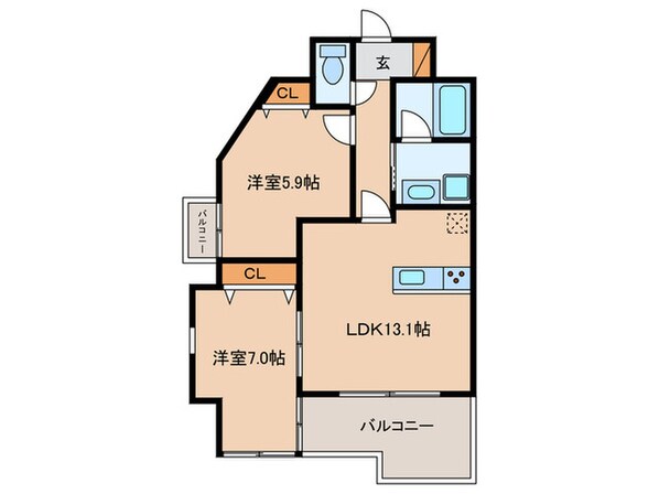 ＶＥＲＤＥ　ＣＵＥＳＴＡ覚王山の物件間取画像